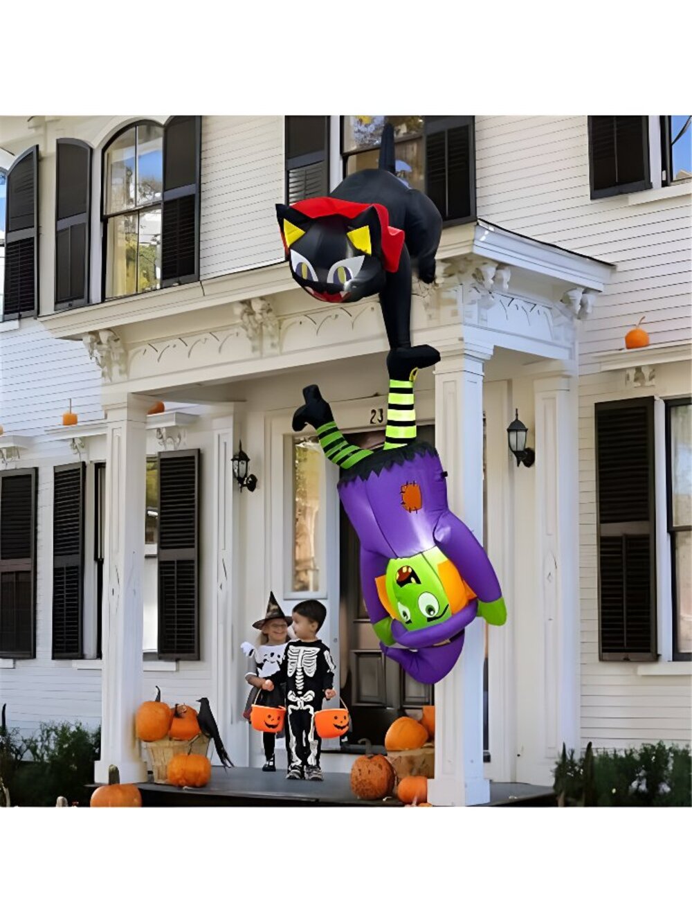 OurWarm 8FT Inflatable Witch Cat Halloween Inflatables Outdoor Decorations